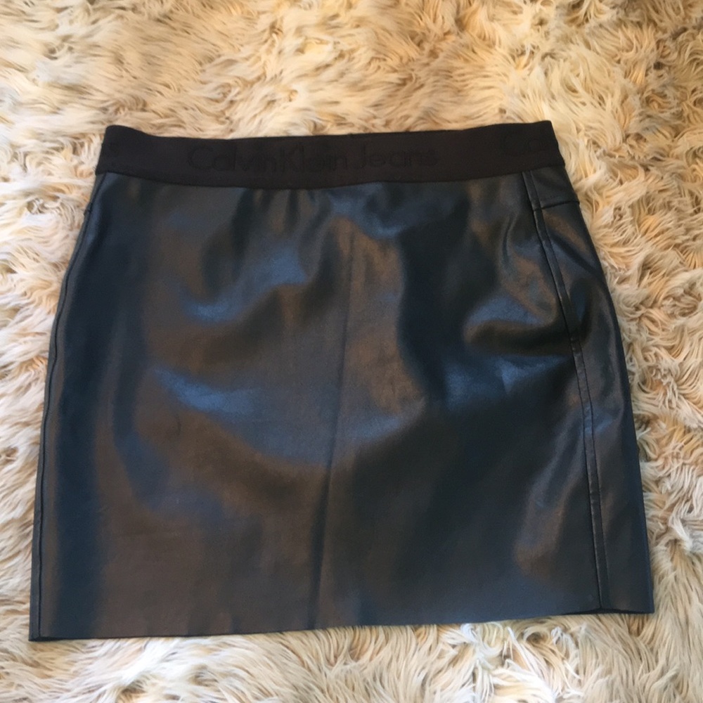 Calvin Klein Vegan Leather Mini Skirt